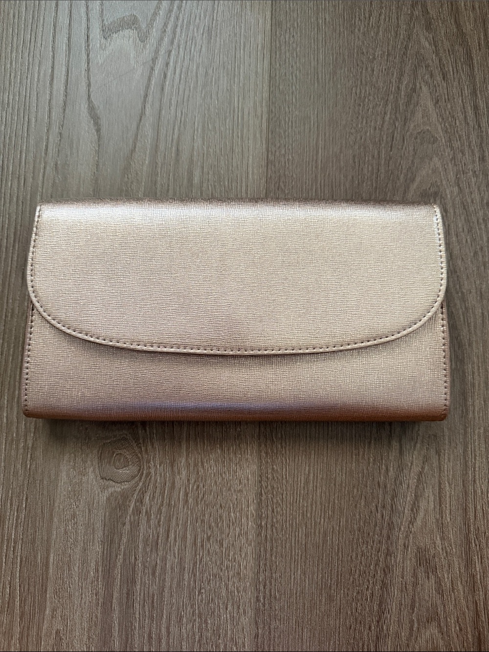 Halogen Rose Gold Metallic Clutch Wallet